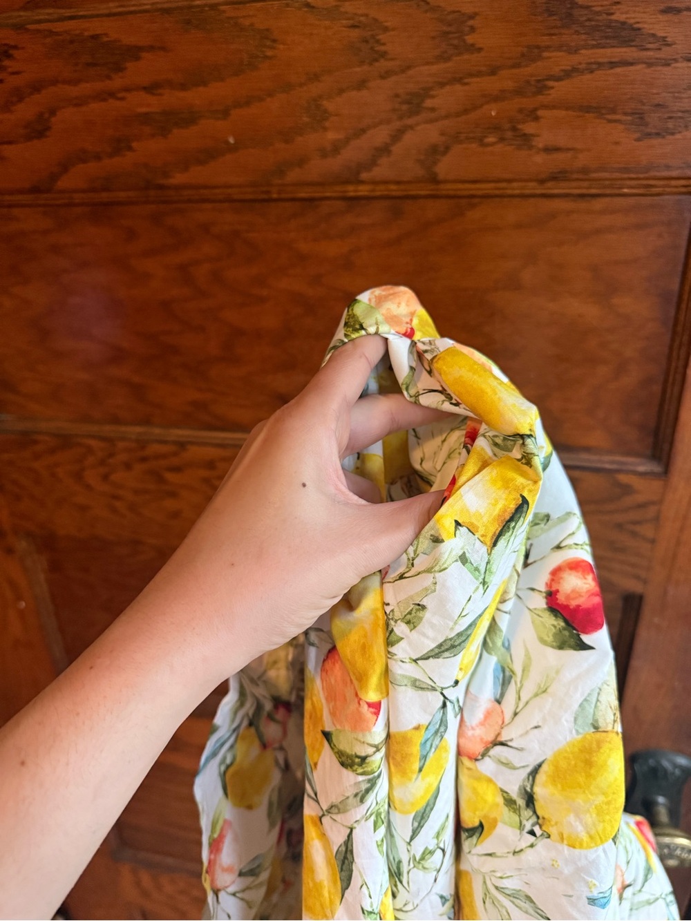 O.P.T 100% Cotton Lemon Print Citrus Midi Dress Tiered Skirt Ruffle Sleeves XL - Picture 12 of 12